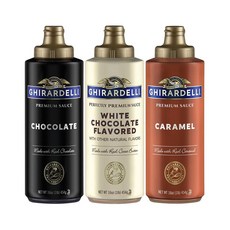 Ghirardelli 기라델리 초콜릿 화이트초콜릿 카라멜 소스 커피 카페 시럽 드리즐 3종 세트 (454g X 3개)