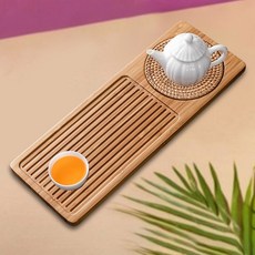 빈티지 스타일 대나무 나무 차 서빙 트레이 가정용 보드 세트 홈 인테리어 액세서리, 1개