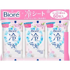 비오레 냉시트 20매 5개세트비오레파우더시트 비오레쿨링시트 무향 복숭아향 피치향 플로랄향 바디시트 땀티슈, 플로랄향5개세트, 5개