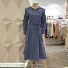 온앤온 이중 빅카라 벨티드 원피스 NJW2AO831