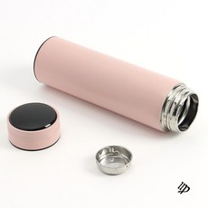 별봄샤인 스마트 LED 온도표시 보온병 500ML 무광핑크 외출용 스텐물병