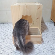 고양이화장실 원목화장실 대형화장실 사막화방지, 화장실+스크래쳐박스H14, 1개