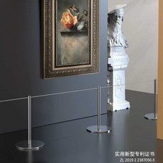 전시회 차단봉 갤러리 미술관 펠트 바리게이트 스틸, 높이45cm 직경20cm 검정, 1개