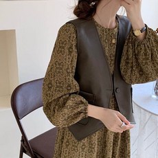 쥬피브 레트로 가죽 조끼