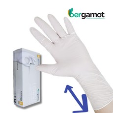 손목긴 두꺼운 니트릴 라텍스프리 고무장갑 100매 Long Black Nitrile Glove 30cm, 1개, 중(M), 화이트