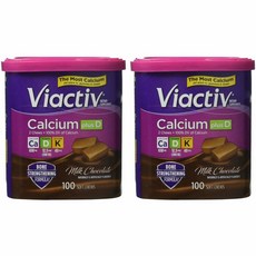 Viactiv 비엑티브 칼슘 +비타민 D 밀크쵸코맛 츄잉 영양제 100개입 2팩