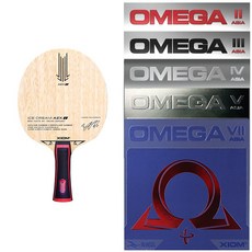  엑시옴 탁구 라켓 아이스크림AZXi + 오메가 러버 부착세트, 그립FL(곡선), 오메가2 (적/흑) 
