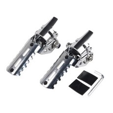 오토바이 고속도로 앞 발 페그 접이식 클램프 BMW R1250GS R GS Adv 어드벤처 LC HP 2013-2022 용 22-25mm, 은, 1개