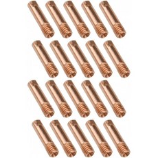 빨간색 구리 M6 x 1.0 x 25mm 전도성 디스로 만든 용접 접점 팁 MB15AK 유럽 MIG MAG 용접 토치 소모품 20 개에 적합, 단일옵션