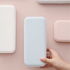 밀리센치 심플 펜케이스 필통, 1개, 파스텔 화이트