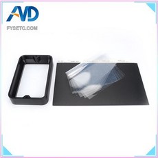 [해외] Dlp sla 3d 프린터 용 재료 랙 검정색 104*164*30mm fep 필름이있는 알루마이트 알루미늄 수지 vat 스틸 링 설치 금속, Resin and FEP Film
