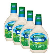 히든벨리 오리지널 랜치 샐러드 드레싱 앤 토핑 Hidden Valley Original Ranch Salad, 4개, 710ml