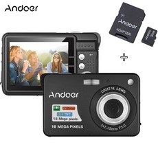 Andoer C3 18M 720P HD 디지털 카메라 + 32GB 마이크로 sd카드, 검은