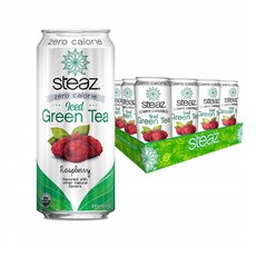Steaz 오가닉 유기농 제로칼로리 아이스 그린티 라즈베리 473ml 12캔