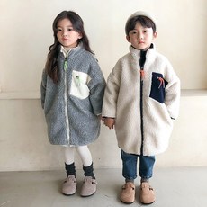 유아 키즈 롱 플리스 후리스 아기 아동 경량 패딩 자켓 뽀글이 집업