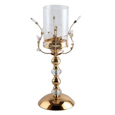 shangren 1pcs 촛대 차 빛 촛불 촛불, 골드 L, 골든 실버, 금속 유리, 1개