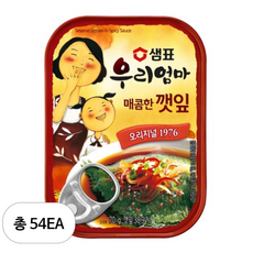 샘표 우리엄마 매콤한 깻잎, 70g, 54개