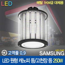 윤라이팅 19583 19582 LED 원형 캐노피 고천장등 200W 250W / [컨버터외장형] 고역률 삼성LED 메탈할라이드 대체용 수은등 나트륨등 고천장등 주유소등 충전소등, (2) 19582 LED 원형 캐노피 고천장등 250W, (1) 화이트(5700K), 1개