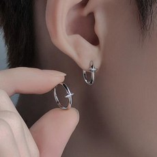 남자귀걸이귀걸이 스테인레스 스틸 심플한 십자가