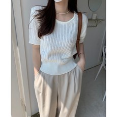 폴로케이블반팔니트