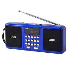 카드 스피커 포함 휴대용 TF 지지대 충전식 음악 플레이어 MP3 USB FM 블루투스 스피커 스테레오 FM 리시버 무선 라디오, Blue