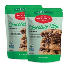 Miss Jones Baking Organic Cookie Mix Non-GMO Veg Miss Jones 베이킹 유기농 쿠키 믹스 유전자 변형 성분 없음 비건 친화적 작, 368g, 2개