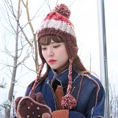 방울니트모자줄무늬