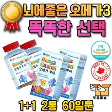 기억력 향상 혈행개선 남여 오메가3 츄어블 젤리 구미 에좋은 오메가 3 6세 7세 8세 혈관에좋은 인지력 코피 기억력에좋은 맛있는 기억력 개선 혈관 뇌에좋은 두 뇌 흡수율높은 중, 90정, 2개