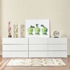 럭셔리 템바보드 3단 화이트 와이드 광폭 단스 옷 서랍장 800 1200, 800 3단 서랍장, TCLT3 화이트