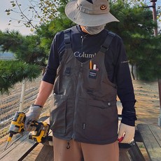 캠핑 앞치마 다용도 다기능 작업 조끼 공방용 가방으로 사용 가능 CA508, 머스타드