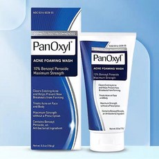 PanOxyl 여드름 거품 세척 벤조일 과산화물 10% 최대 강도 항균제, 2개, 156g