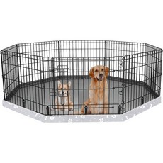 애견 플레이펜 바닥 패드 24인치 8 패널 일반 옥타곤 메탈 운동 펫 크레이트 강아지 패드. 참고 미포함 그레이, 1개