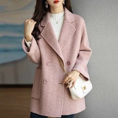 Amaethon 겨울 여성 캐주얼 자켓 더플 하프 헤링본 코트
