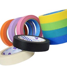 유로셀 종이 마스킹테이프 보라 15MM X 40M 도장 페인트작업, 1개