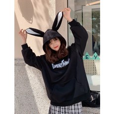 루즈핏 후드 스웨터 여성 가을겨울 플리스