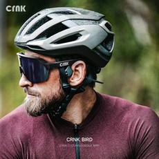 크랭크 CRNK 버드 Bird 자전거고글 골프 스포츠 편광 렌즈 선글라스 고글, 블랙