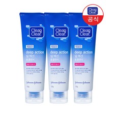 클린앤클리어 딥 액션 클렌징 폼, 120g, 3개