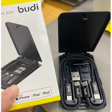 budi 6 in 1 고속충전 케이블 멀티박스, 1세트, 블랙