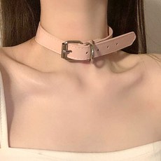 일호장신구 스트릿 버클 가죽 한줄 초커 레더 벨트 시크 베이직 포인트 여성 패션