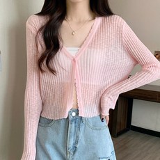 에제르 여성용 여름 볼레로 얇은 크롭 가디건