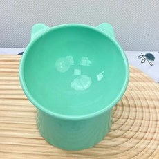애완 동물 고양이 강아지 그릇 전복 방지 목 보호대 높은 발 먹, 1.프레시 그린