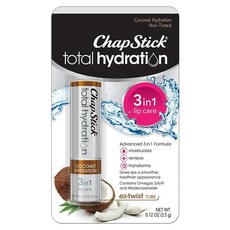 ChapStick Total Hydration Lip Balm Tube 찹스틱 토탈 코코넛 수화 향 립 밤 3 in 1 4팩, 4개, 코코넛하이드래이션