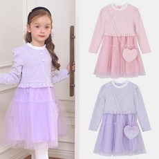 로엠걸즈 중계점 *24년 FW신상 30%할인* 가방포함 트위드 샤 원피스 (2Color) 고급스러운 트위드 상의와 샤스커트의 결합 디자인 러블리 원피스 4~10세 RGOW24W1P