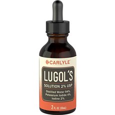 칼라일 Lugols 요오드 59ml 요오드화칼륨 및 요오드 용액 2% 영양제 멀티비타민 비타민제, 1개