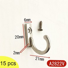단일 가구 걸이 후크 하드웨어 벽 랙 홈 스토리지 코트 수건 프롱 옷 마운트 키 모자, Silver 15pcs, 15개