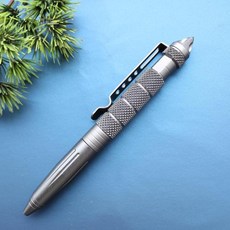 전술 펜 다 도구 자기 방어 유리 브레이커 알루미늄 합금 EDC 야외 생존 쓰기 볼펜, [01] GRAY, 1개