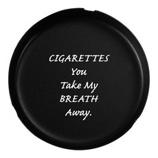 북유럽 스타일 스테인레스 스틸 소재 영어 글자 재떨이 라운드 블랙 로고 애쉬 트레이, Breath, 1개
