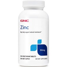 GNC Zinc 50 MG 250 VEGETARIAN TABLETS 아연 250정, 50mg, 1개