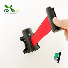 바리케이트 경로 가이드 출입통제 휀스 벨트 펜스 차단 벽부착, 4. 텔레스코픽헤드 블랙 2m 레드, 1개