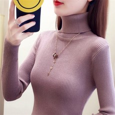 겨울 가을 하프기장 목폴라 스웨터 여성 이너티셔츠 긴팔 긴박함 니트셔츠